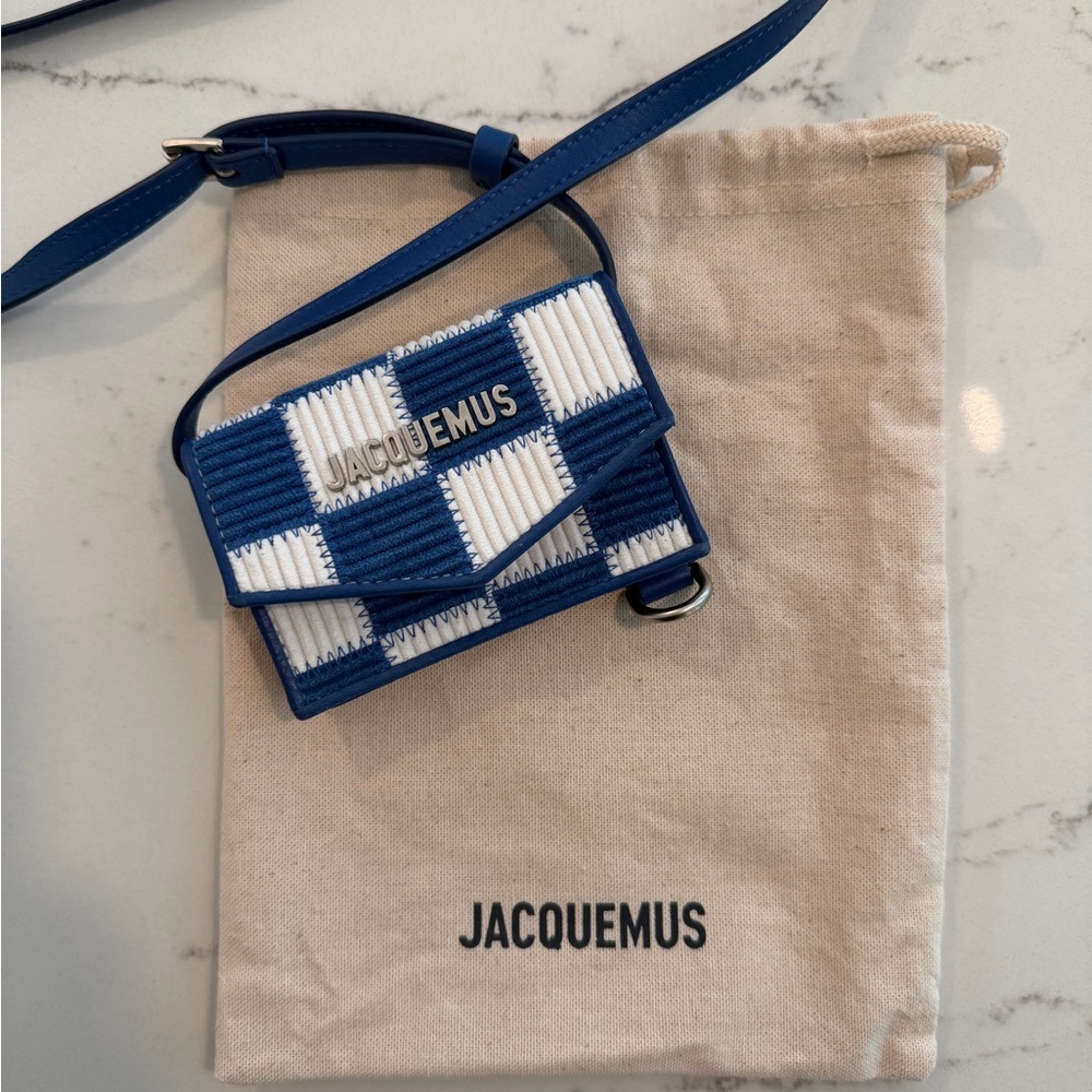Jacquemus Blue and White Check Le Porte Azur shoulder bag - Picture 6 of 6